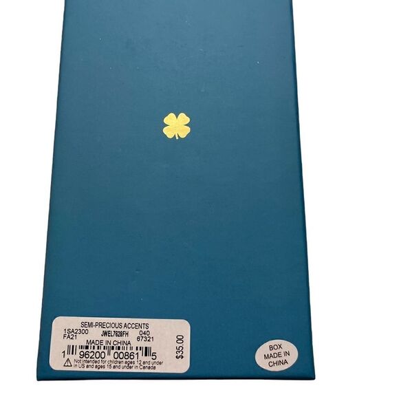 Lucky Brand Blue Circular Stone Pendant on long silver toned chain. - Picture 5 of 6